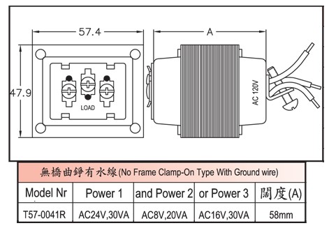No Frame Clamp-On Type With Ground Wire