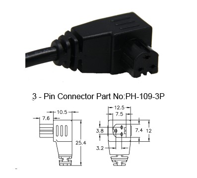 3-Pin Connector Part No:PH-109-3P