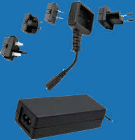 DESKTOP N-SERIES Universal Switching Adaptors with Plug-Changeable Cords (up to 50W)